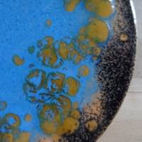 Emaille-Deckeldose mit kupferfarbener Einrahmung. Höhe: 8,5 cm,  Durchmesser: 14,5 cm Bild 5