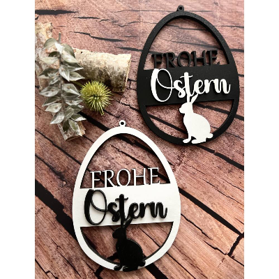 Geschenkanhänger Ostern aus Holz, Geschenkanhänger Ostern, Osterkorbanhänger in verschiedenen Farben