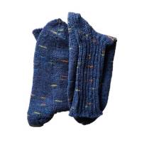 blau gemusterte handgestrickte Wollsocken, 39/40 unisex, Yogasocken, Bild 2