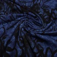 Stoff Baumwolle French Terry Sweatshirtstoff Graffiti jeans blau schwarz Kleiderstoff Kinderstoff Bild 5