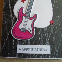 Glückwunschkarte Geburtstagskarte Grußkarte  Kindergeburtstag Musiker Musik Gitarre Bild 2
