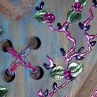 Geschenk zum Valentinstag ICH LIEBE DICH abstrakt gestaltetes Herz aus Holz mit Acrylfarbe im Shabby-Stil bemalt Bild 5