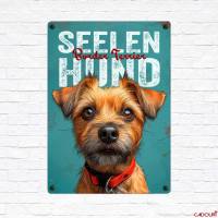 Hunde-Dekoschild SEELENHUND BORDER TERRIER, wetterbeständiges Wandschild Bild 2