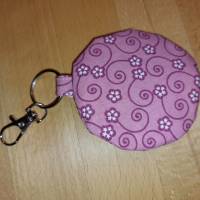 Mini-Bag rund, Mini Geldbeutel - Rosa Blumenranken Bild 2
