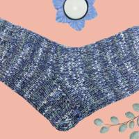 Handgestrickte Wollsocken extra dick warm Damensocken Blau-meliert Gr. 39-41 Bild 3