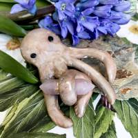 Brosche Octopus mit Rosenquarz, Krake Brosche Bild 2