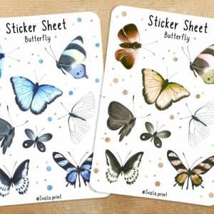 Sticker Schmetterlinge | Aufkleber Bulletjournal | Journal Sticker | Watercolor Bild 1