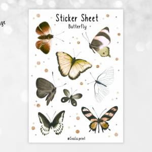 Sticker Schmetterlinge | Aufkleber Bulletjournal | Journal Sticker | Watercolor Bild 3