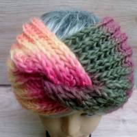 Stirnband für Frauen und Mädchen - handgestrickt, Knotenstirnband, Twister, extrabreit - "Der Winter kann kommen" Bild 4