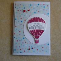 Glüchwunschkarte zur Hochzeit Hochzeitskarte Karte Grußkarte Heissluftballon Bild 1