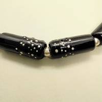 elegante Halskette schwarz/silber Bild 3