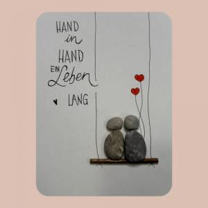Karte handgeschrieben - Hand in Hand - Hochzeit - Geschenk - Mitbringsel - Heirat - Liebe - Überraschung - Freundschaft Bild 1