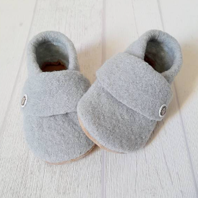 Wollwalkpuschen Größe 18/19, Walkpuschen, Hausschuhe aus Wollwalk, Puschen, Geschenk in der Schwangerschaft, zur Geburt