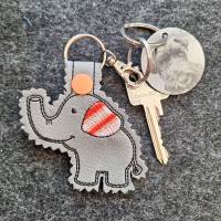 Stickdatei ITH Elefant Anhänger Schlüsselanhänger Bild 5
