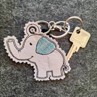 Stickdatei ITH Elefant Anhänger Schlüsselanhänger Bild 6