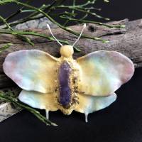 Brosche Schmetterling mit Amethyst, Schmuckstück Schmetterling Bild 3