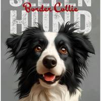 Hunde-Dekoschild SEELENHUND BORDER COLLIE, wetterbeständiges Wandschild Bild 1