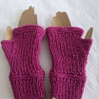 Fingerlose Handschuhe - Pulswärmer in pink Bild 3