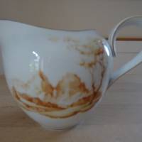 RARITÄT! Kaffeekanne mit Milchkännchen und Zuckerdose/Bonboniere mit handgemalten Dolomiten-Motivenn Bild 10