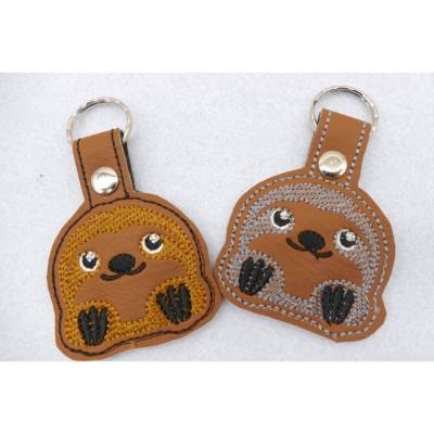 Schlüsselanhänger Lustiges Faultier aus veganem Kunstleder - Geschenk für Teens - Schulanfang - Chillig - Sloth - Fauli