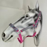 Pferdehalfter "Pink Star" Halfter Outdoor abwaischbar Stallhalfter Reithalfter Shetty Pony Vollblut Warmblut Bild 1
