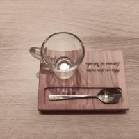 Tablett, Untersetzer, Mug Rug Espresso aus Holz, naturfarben Bild 2