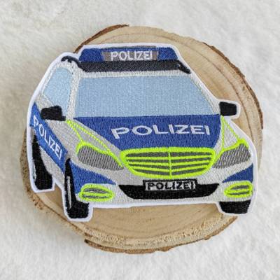 Polizeiwagen, Polizeiauto, Police Car, Stickapplikation, Aufbügler,