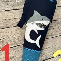 wunderschöne Schultüte / Zuckertüte aus Stoff in Blau mit Wellen und Hai Bild 3