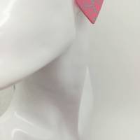 Herz Ohrringe Ohrstecker, rosa Herz, Ohrringe Herz Form, gebrochenes Herz, rosa Herz Ohrringe, Ohrclips Herz, Schatz Bild 5