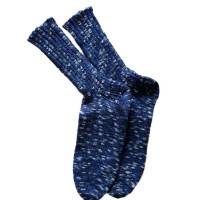 blau weiß handgestrickte Wollsocken, 40/41 unisex, Yogasocken, Bild 1
