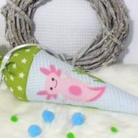 Geschwistertüte Schultüte personalisierbar, 35cm oder 70cm, Kindergartentüte Kitatüte bestickt mit Axolotl Zuckertüte Bild 4