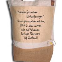 Große bestickte Shopping-Tasche personalisierter Shopper Tasche mit Wunschnamen Jutetasche Baumwoll-Segeltuch Einkauf Bild 1