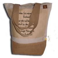Große bestickte Shopping-Tasche personalisierter Shopper Tasche mit Wunschnamen Jutetasche Baumwoll-Segeltuch Einkauf Bild 2