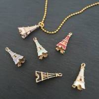 Halsketten Set mit Eiffelturm & Teddybär/ Goldfarbene 2 tgl. Ketten/ Stilmix Ketten/ Mehrfachkette/ Limitierte Auflage Bild 7