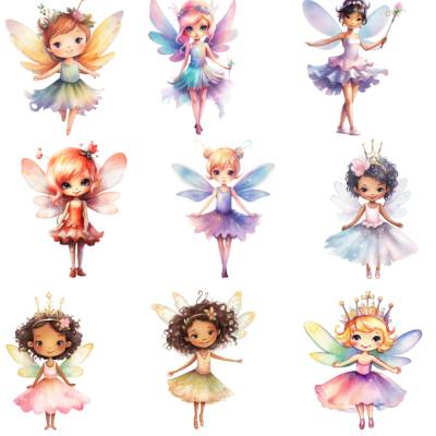 Bügelbilder Bügelmotiv Fee Elfe Prinzessin Magie Mädchen Baby Höhe 25cm