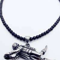 Halskette mit Taucher Anhänger aus Oxyn Perlen in schwarz UNIKAT Schmuckstück Schmuck Geschenkidee Bild 5