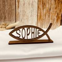 Tischdekoration zur Taufe | personalisierte Gastgeschenke zur Kommunion | Symbol für Konfirmation | Fisch Symbol Bild 4