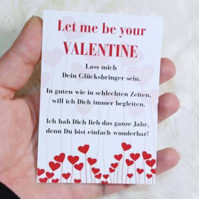 Geschenkidee Zum Valentinstag: Valentinstag Spruchkarten für Sorgenwürmchen, Glückswürmchen Glücksbringer