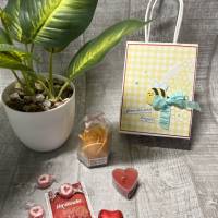 Geschenkset „kleine Auszeit“ zum Valentinstag, Muttertag, Geburtstag etc., Wellness-Tüte, Herz-Teelicht, Baderose, Tee Bild 4
