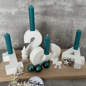 Adventskranz, Zahlen 1-4 aus Raysin, Weihnachten, Tischdeko, Holz Bild 2