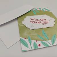 Geburtstagskarte mit Filzblumen und Umschlag Bild 3
