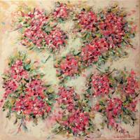 BLÜTEN-ROMANZE - florales, abstraktes Gemälde auf Leinwand von Christiane Schwarz Bild 2