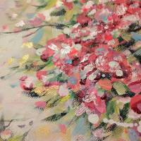 BLÜTEN-ROMANZE - florales, abstraktes Gemälde auf Leinwand von Christiane Schwarz Bild 8