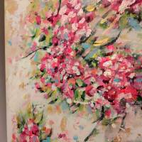 BLÜTEN-ROMANZE - florales, abstraktes Gemälde auf Leinwand von Christiane Schwarz Bild 9