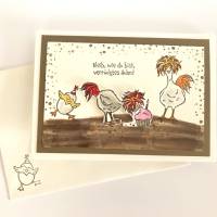 Geburtstagskarte Karte Glückwunschkarte Eiern, Hühnern Stampin'up Handgefertigt Bild 1