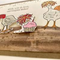 Geburtstagskarte Karte Glückwunschkarte Eiern, Hühnern Stampin'up Handgefertigt Bild 4