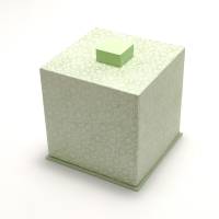 Schachtel quadratisch grün mit feinem Blumenmuster Bild 1