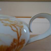 Handbemalte Teekanne mit Dolomitenmotiv. Besondere Form. Heinrich Porzellan Bild 4