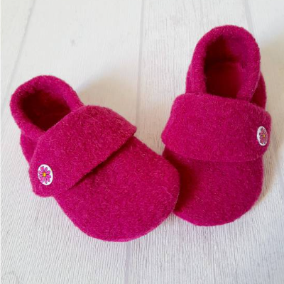 Wollwalkpuschen Größe 18/19, Walkpuschen, Hausschuhe aus Wollwalk, Puschen, Geschenk in der Schwangerschaft, zur Geburt