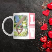 Kaffeetasse personalisiert mit Foto, Kaffeebecher als Valentinstag Geschenk, Kaffeetasse weiß Geschenk für die Freundin Bild 1